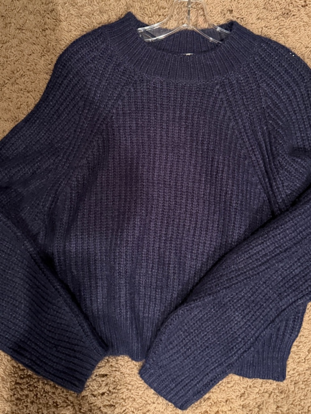 Z Supply Navy Ribbed Crewneck Sweater